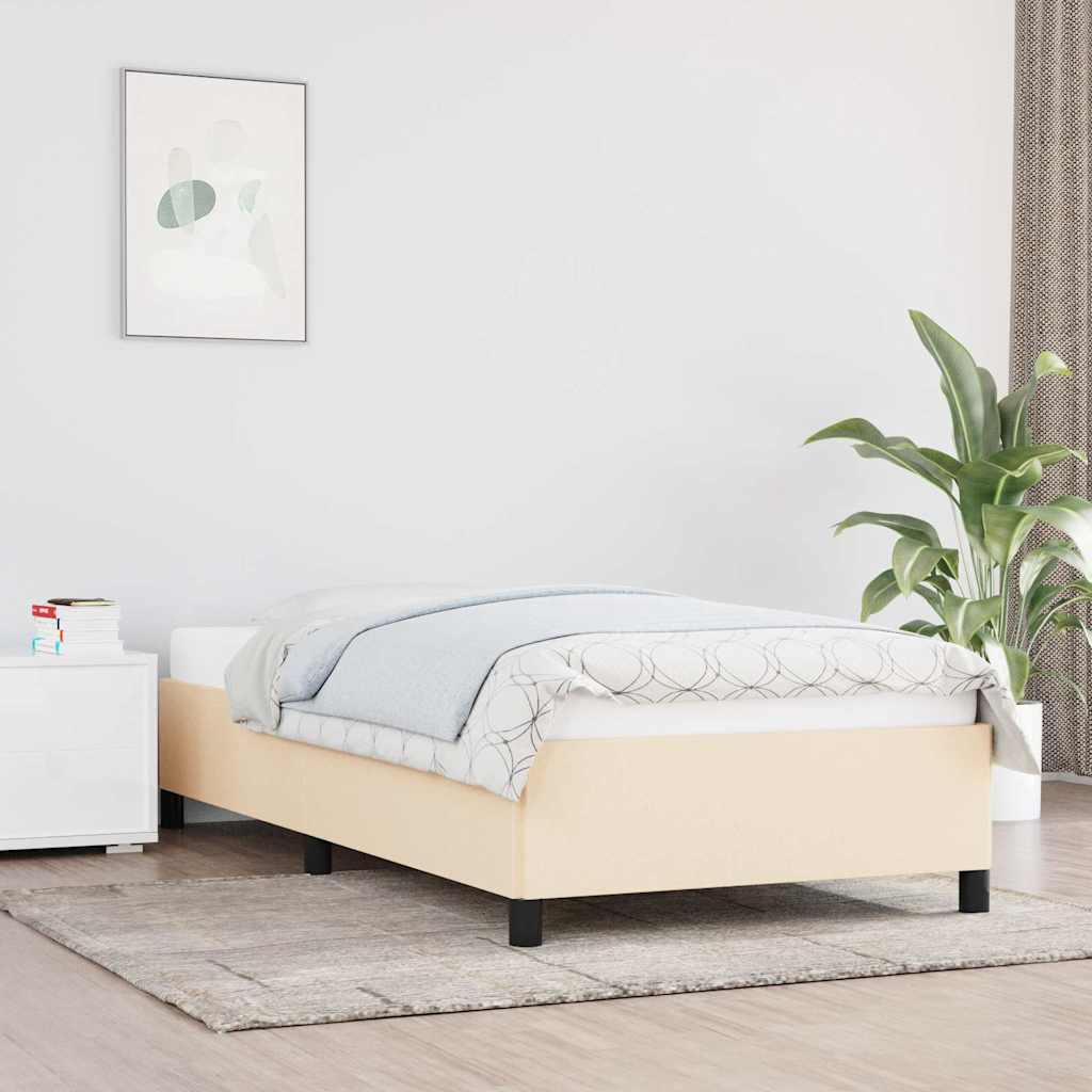 Vidaxl bedframe zonder matras 100x200 cm stof crèmekleurig