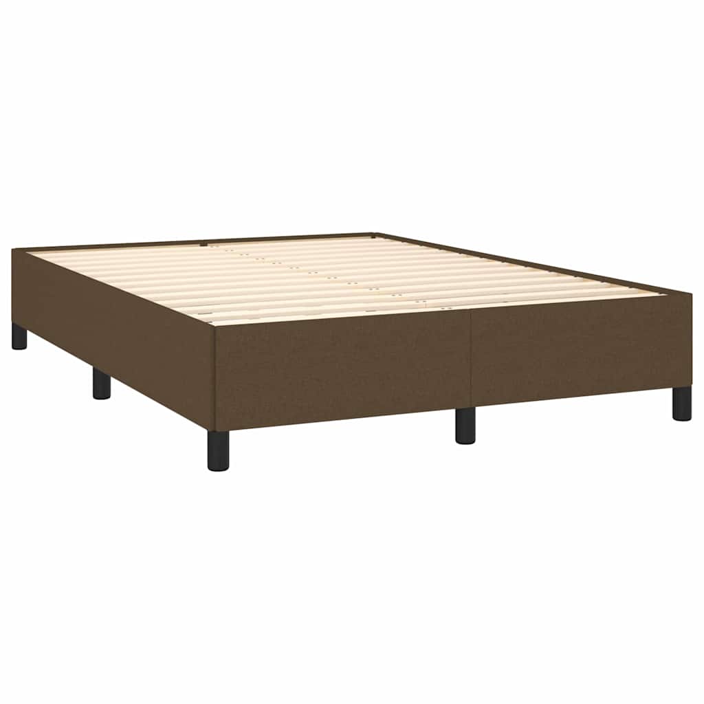 Vidaxl bedframe zonder matras stof donkerbruin 140x190 cm