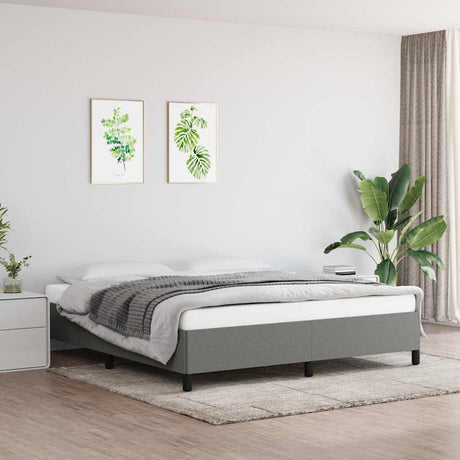 Vidaxl bedframe zonder matras stof donkergrijs 160x200 cm