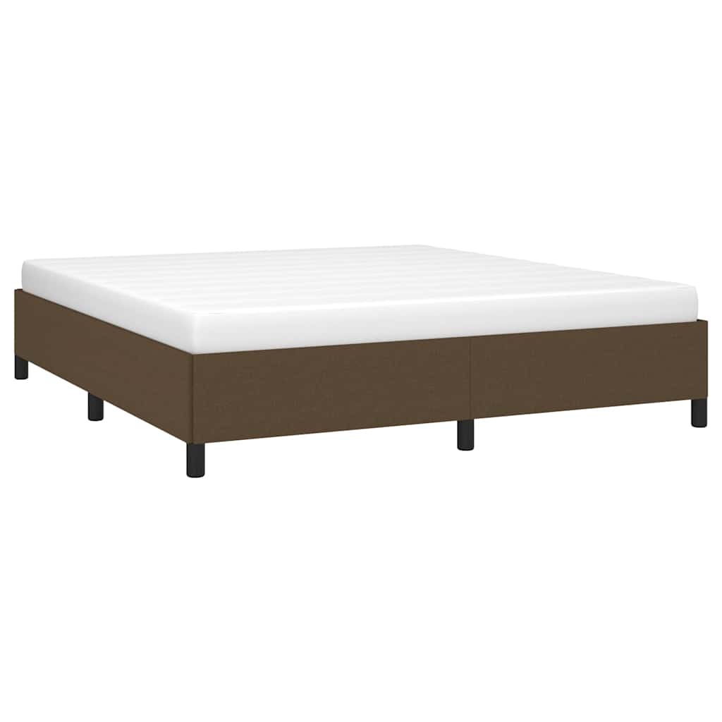 Vidaxl bedframe zonder matras stof donkerbruin 160x200 cm