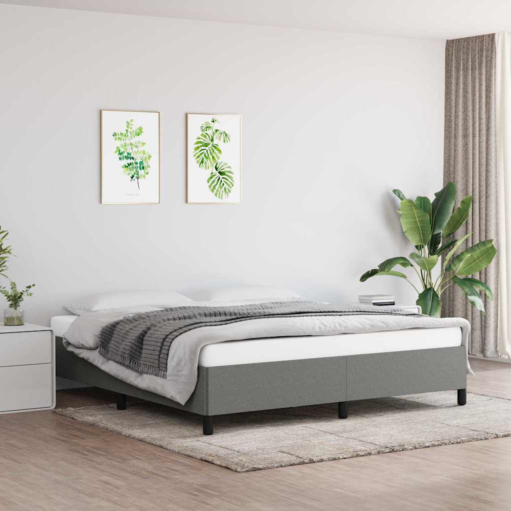 Vidaxl bedframe zonder matras stof donkergrijs 180x200 cm