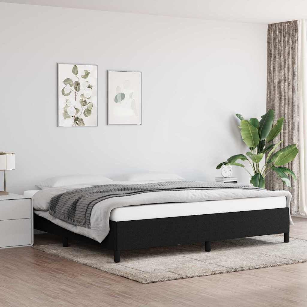 Vidaxl bedframe zonder matras stof zwart 200x200 cm