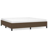 Vidaxl bedframe zonder matras stof donkerbruin 200x200 cm