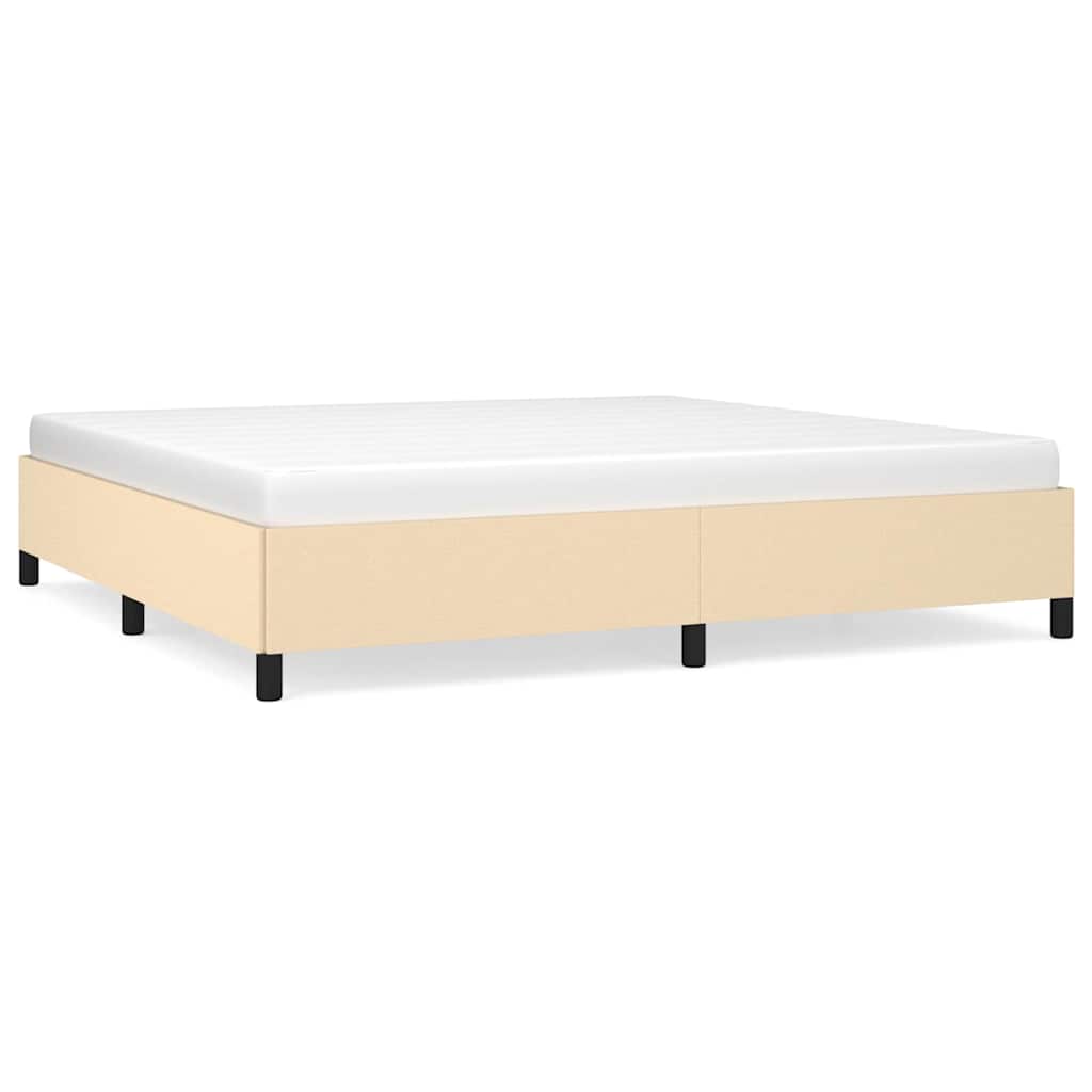 Vidaxl bedframe zonder matras stof crèmekleurig 200x200 cm