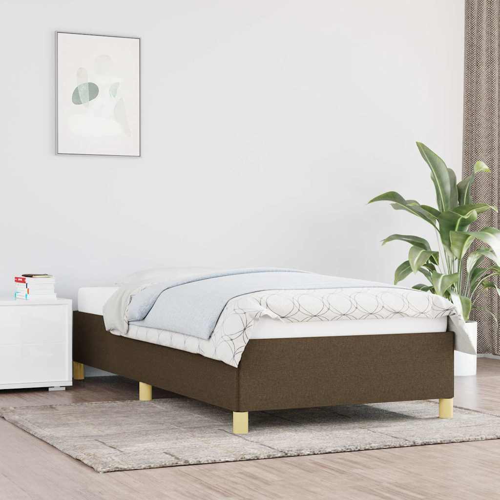 Vidaxl bedframe zonder matras 90x190 cm stof donkerbruin