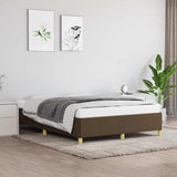 Vidaxl bedframe zonder matras stof donkerbruin 140x200 cm