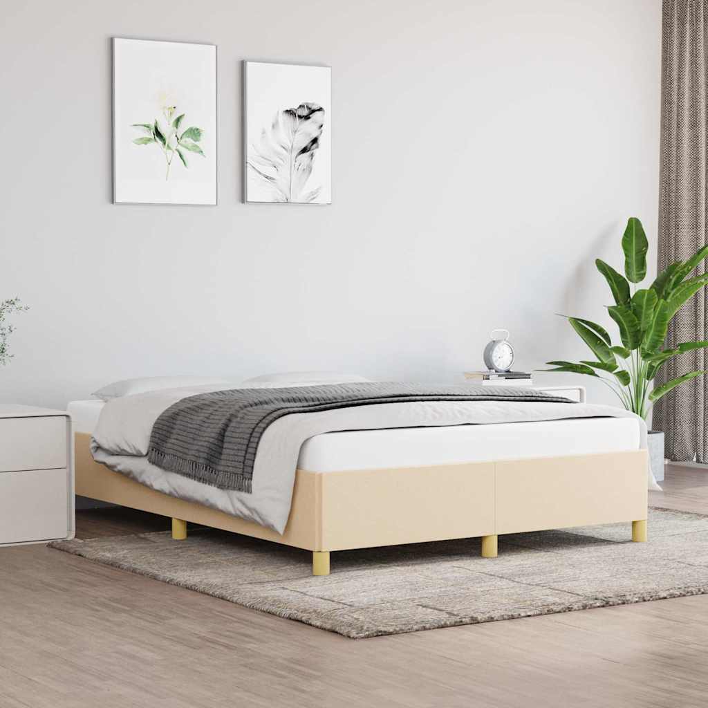 Vidaxl bedframe zonder matras stof crèmekleurig 140x200 cm