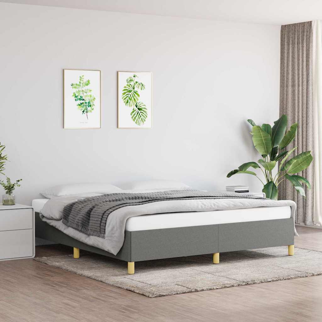 Vidaxl bedframe zonder matras stof donkergrijs 160x200 cm