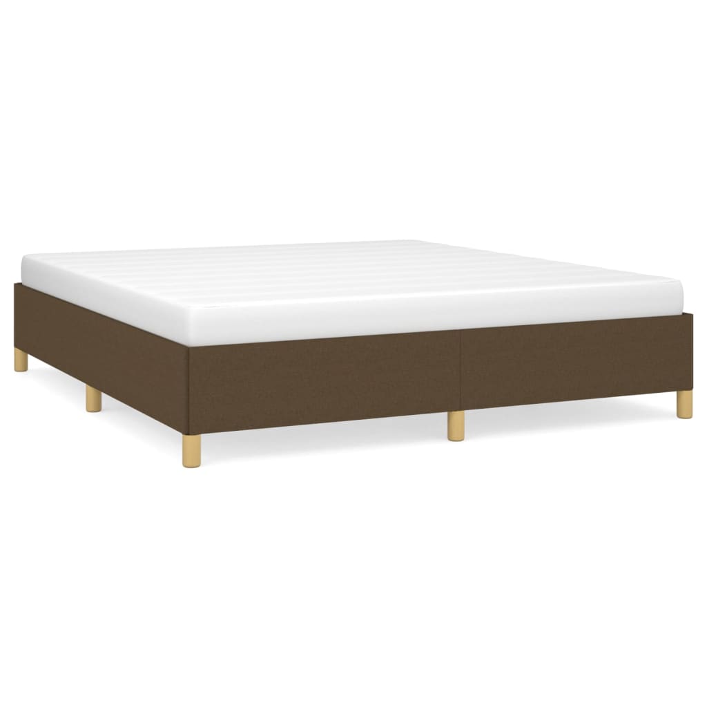 Vidaxl bedframe zonder matras stof donkerbruin 160x200 cm