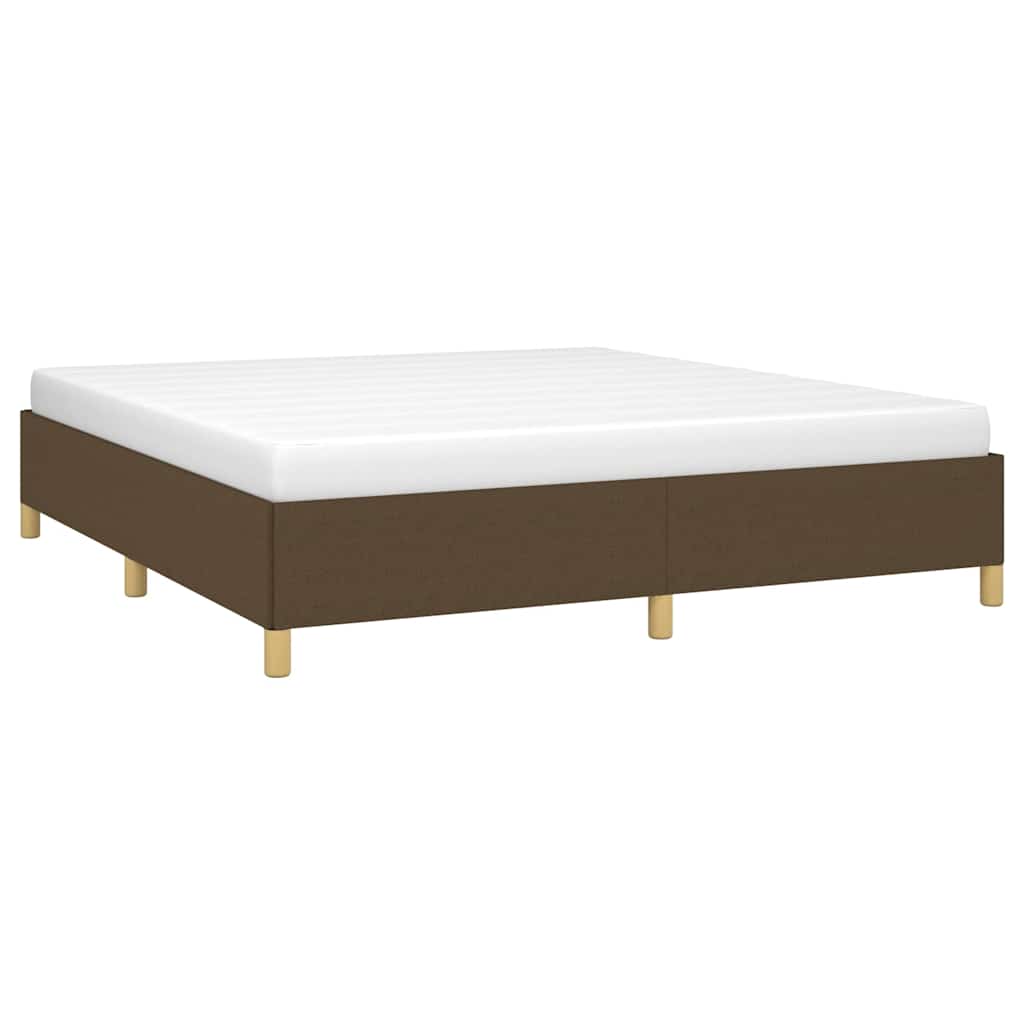 Vidaxl bedframe zonder matras stof donkerbruin 160x200 cm