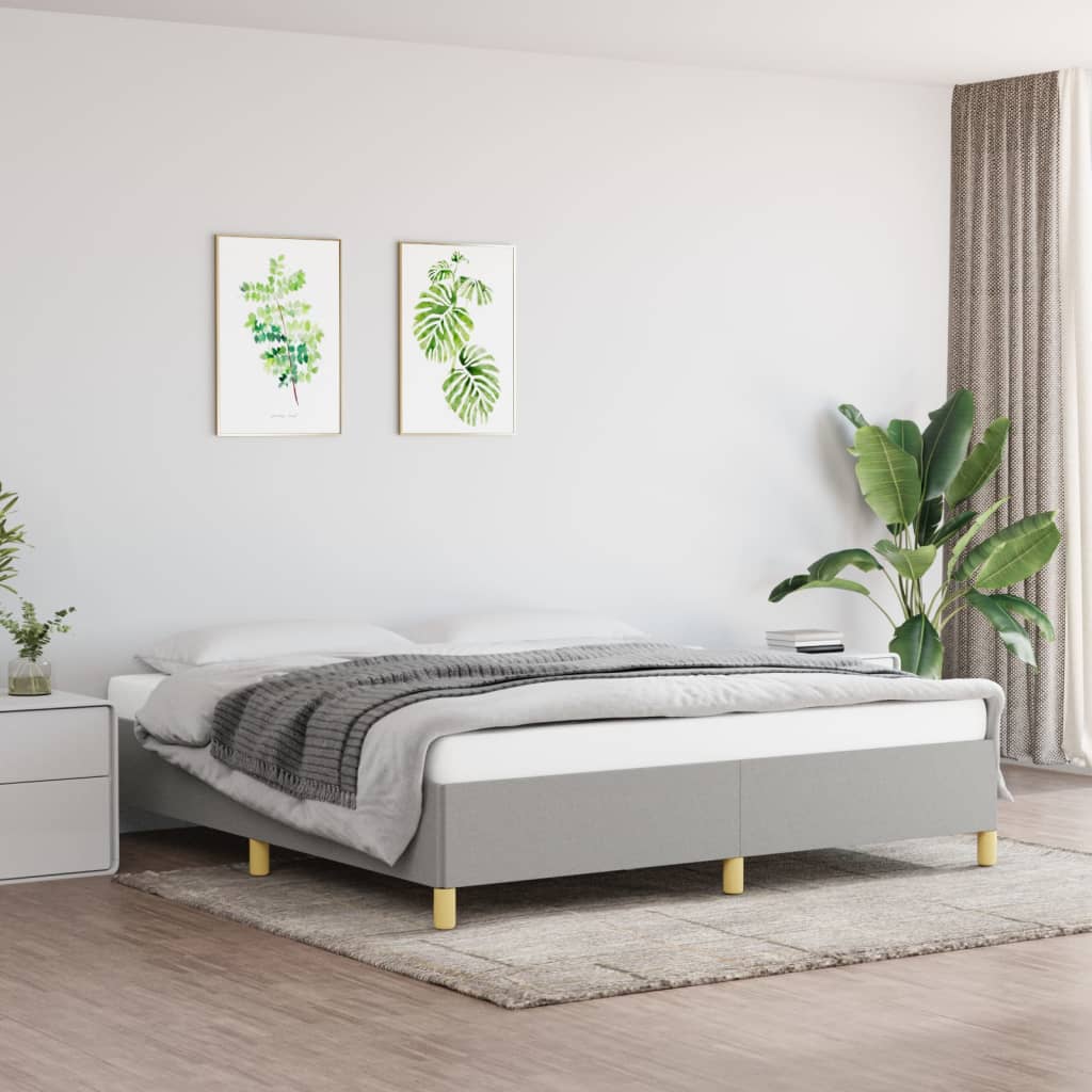 Vidaxl bedframe zonder matras stof lichtgrijs 180x200 cm