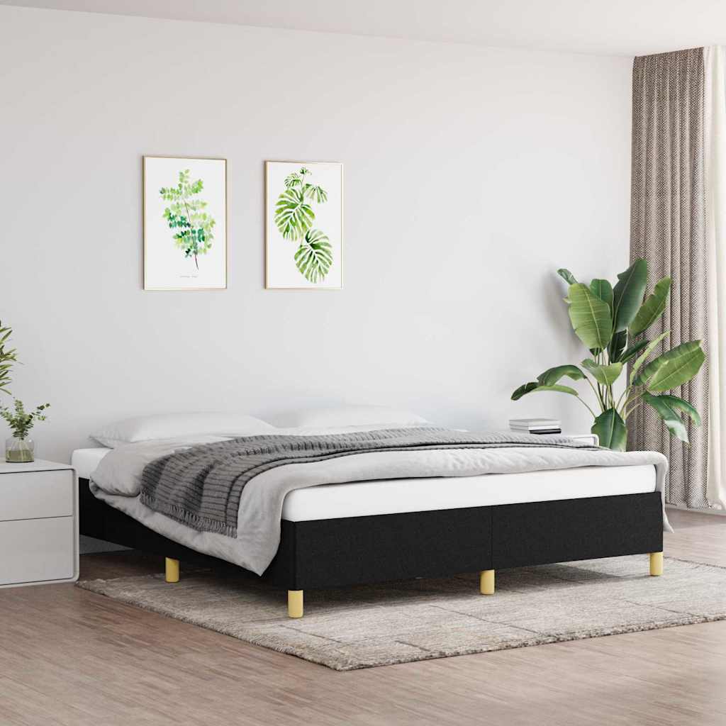 Vidaxl bedframe zonder matras stof zwart 180x200 cm