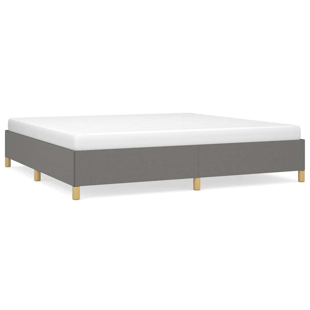 Vidaxl bedframe zonder matras stof donkergrijs 200x200 cm