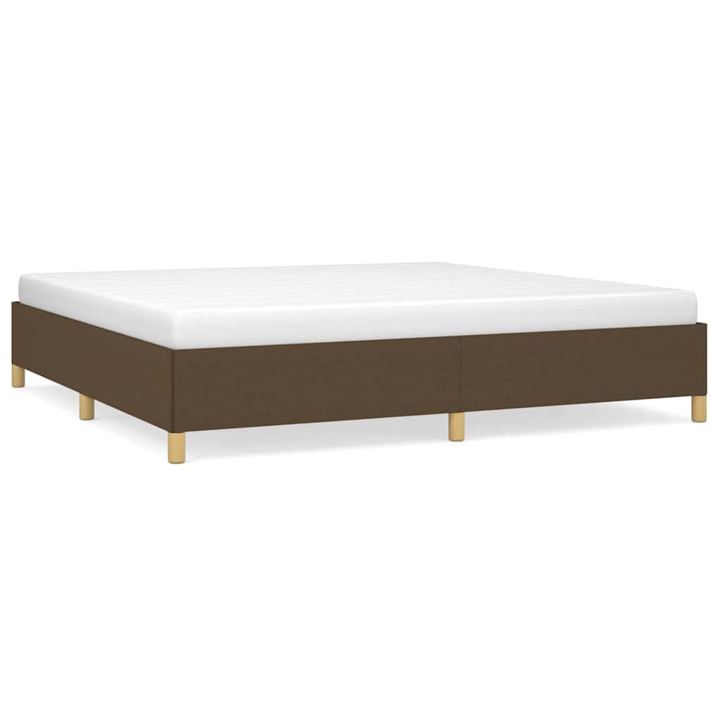 Vidaxl bedframe zonder matras stof donkerbruin 200x200 cm