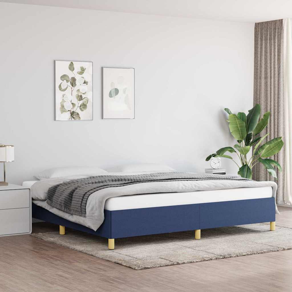 Vidaxl bedframe zonder matras stof blauw 200x200 cm