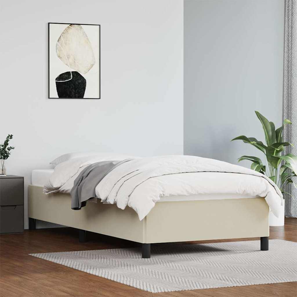 Vidaxl bedframe kunstleer crèmekleurig 80x200 cm