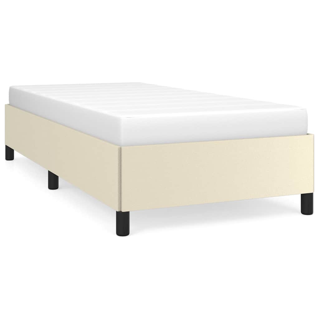 Vidaxl bedframe kunstleer crèmekleurig 90x200 cm