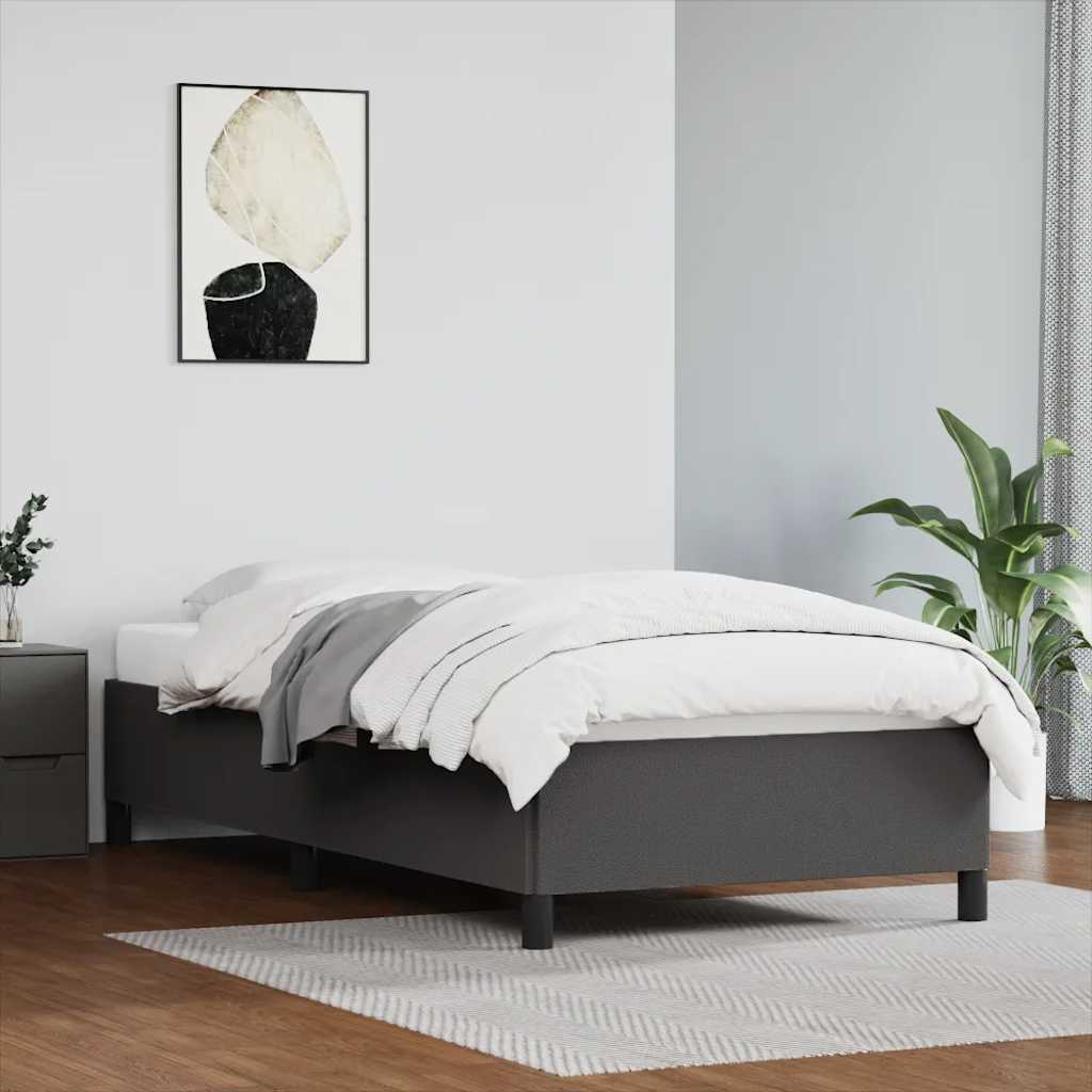 Vidaxl bedframe kunstleer grijs 90x200 cm