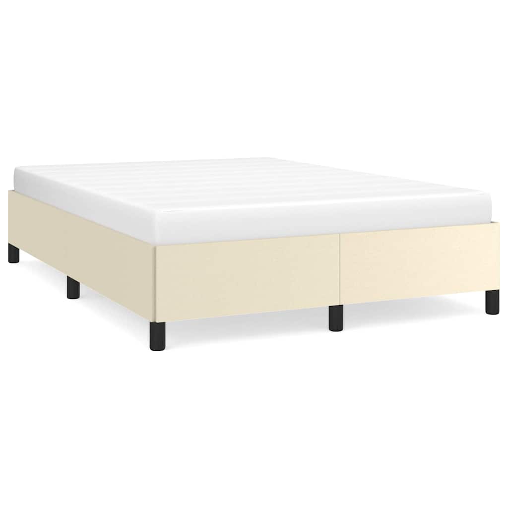 Vidaxl bedframe kunstleer crèmekleurig 140x190 cm