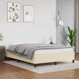 Vidaxl bedframe kunstleer crèmekleurig 140x190 cm