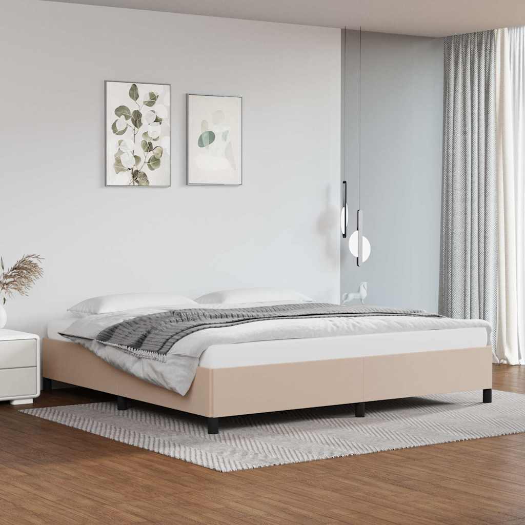 Vidaxl bedframe kunstleer cappuccinokleurig 200x200 cm