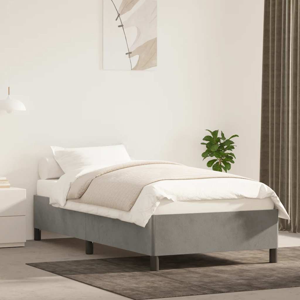 Vidaxl bedframe zonder matras 90x200 cm fluweel lichtgrijs