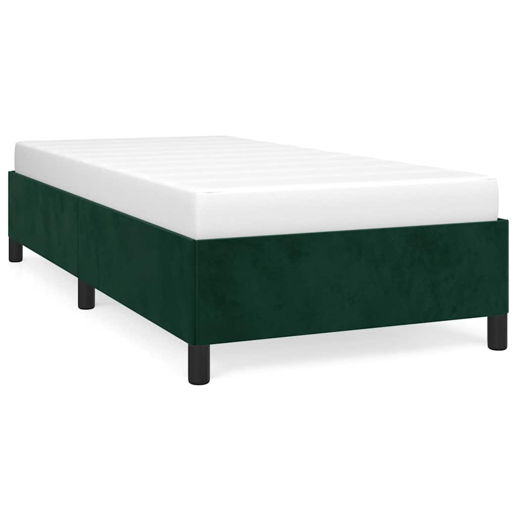 Vidaxl bedframe zonder matras 90x200 cm fluweel donkergroen