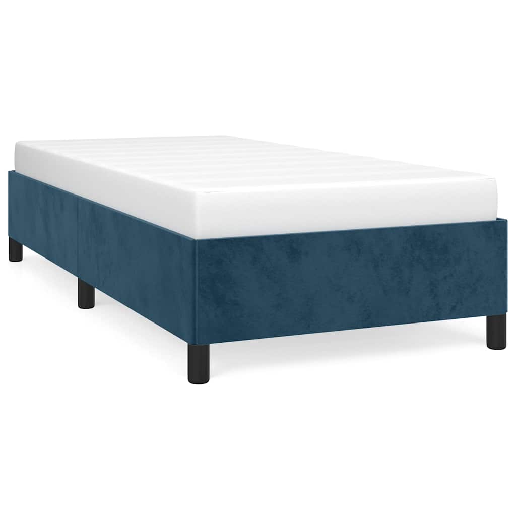 Vidaxl bedframe zonder matras 100x200 cm fluweel donkerblauw