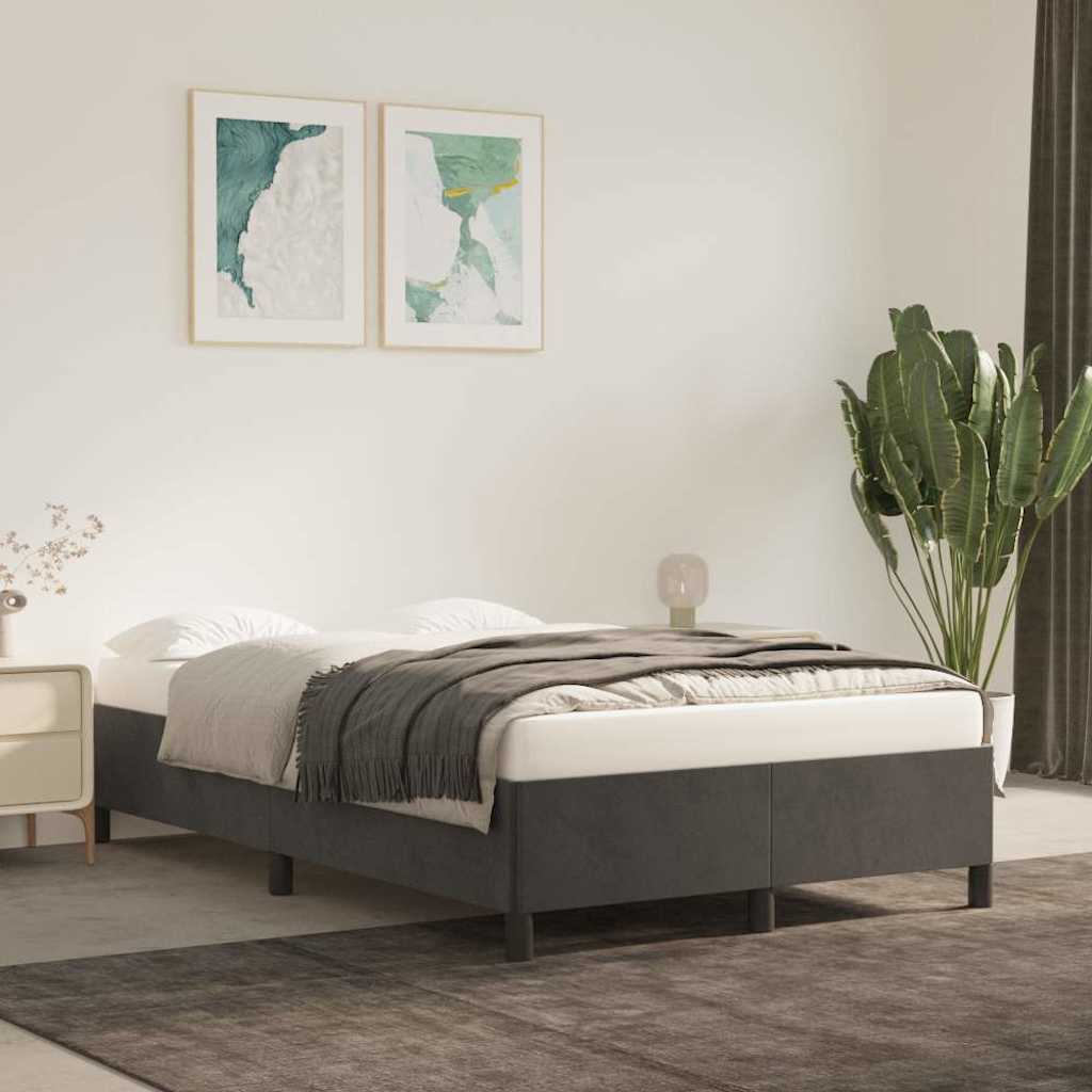 Vidaxl bedframe zonder matras 120x200 cm fluweel donkergrijs