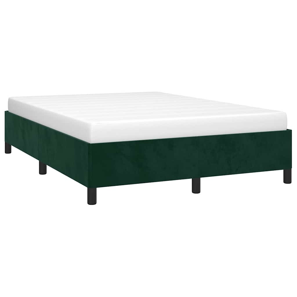 Vidaxl bedframe zonder matras 140x190 cm fluweel donkergroen