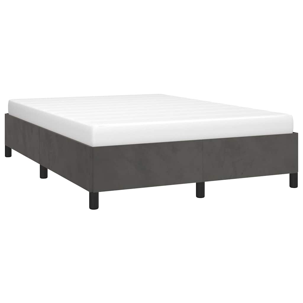 Vidaxl bedframe zonder matras 140x200 cm fluweel donkergrijs