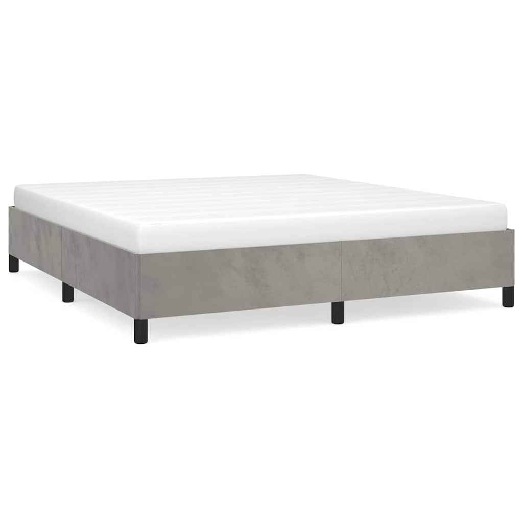 Vidaxl bedframe zonder matras 160x200 cm fluweel lichtgrijs
