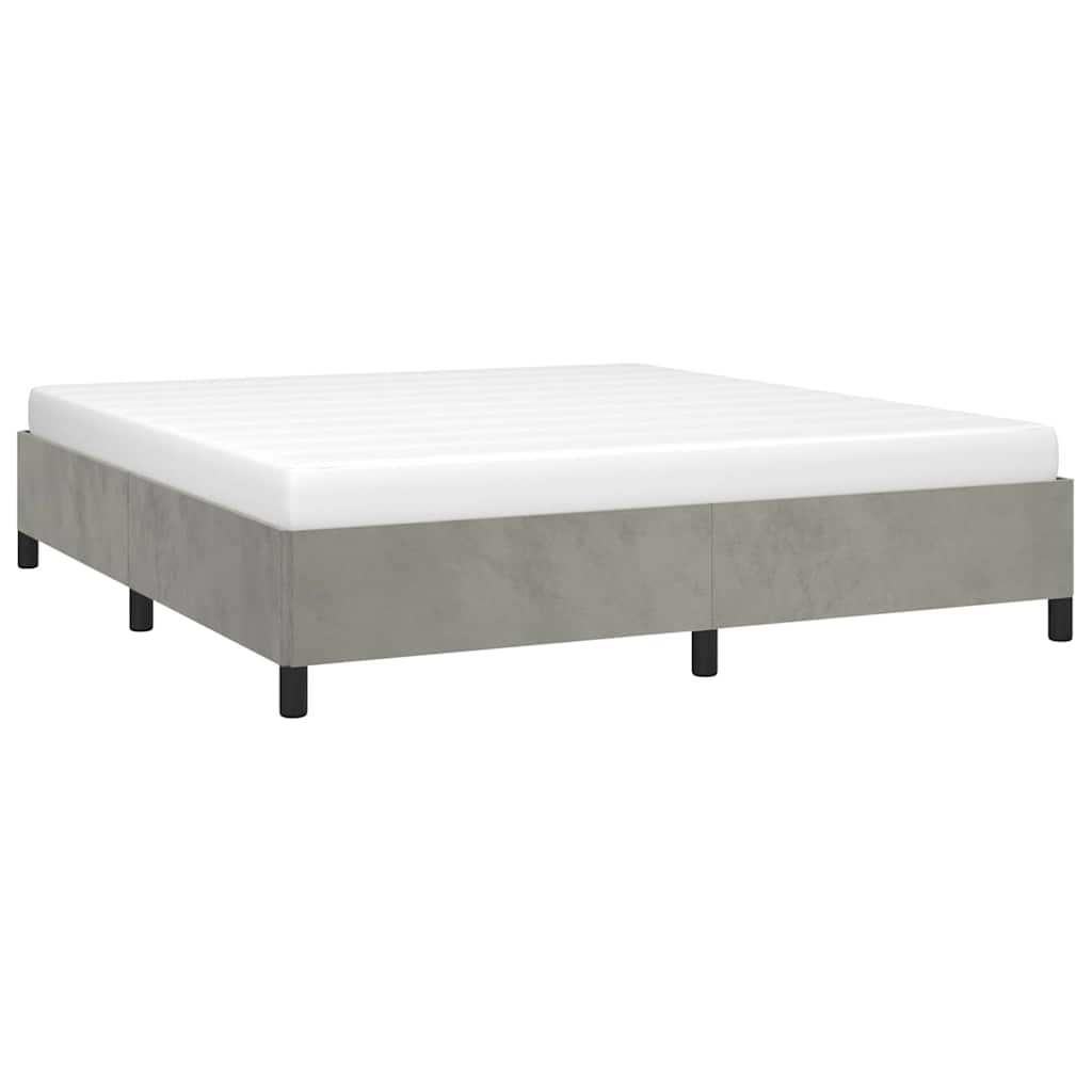 Vidaxl bedframe zonder matras 160x200 cm fluweel lichtgrijs