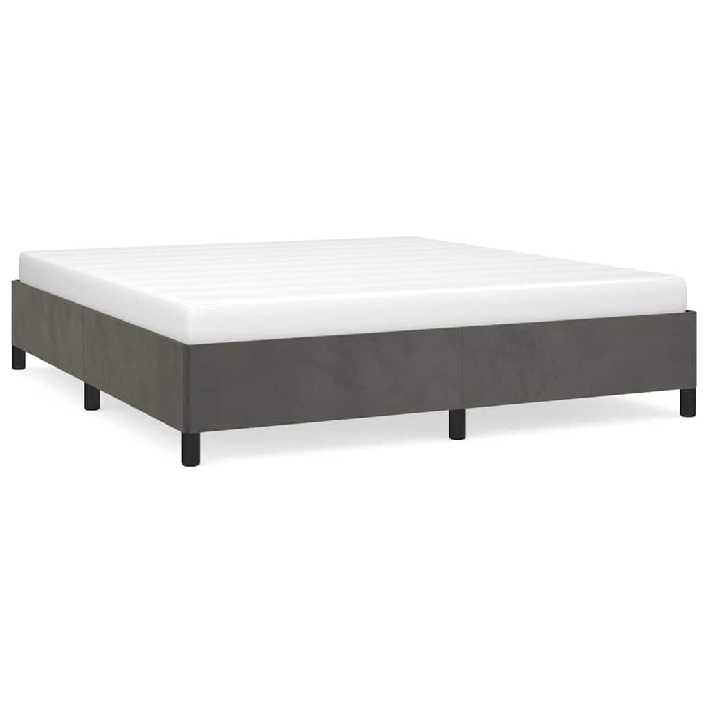 Vidaxl bedframe zonder matras 160x200 cm fluweel donkergrijs