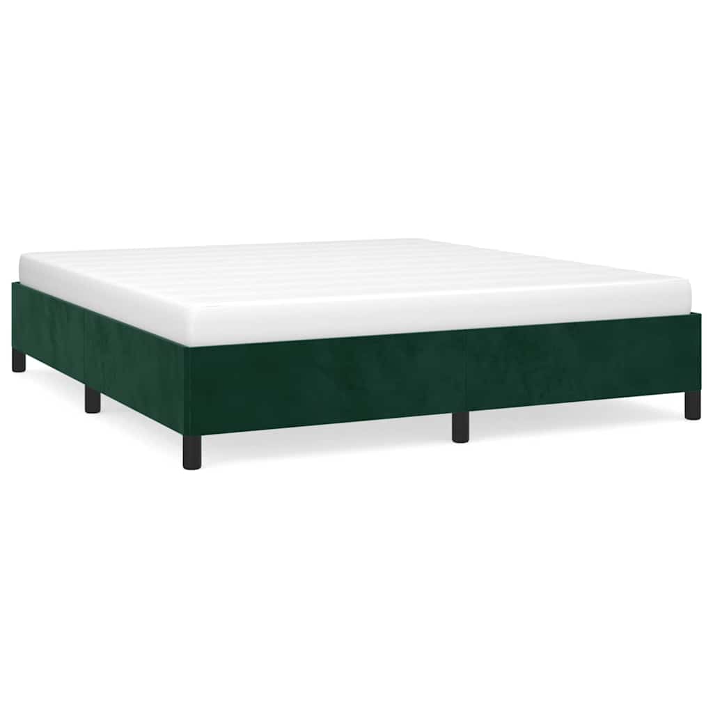 Vidaxl bedframe zonder matras 180x200 cm fluweel donkergroen
