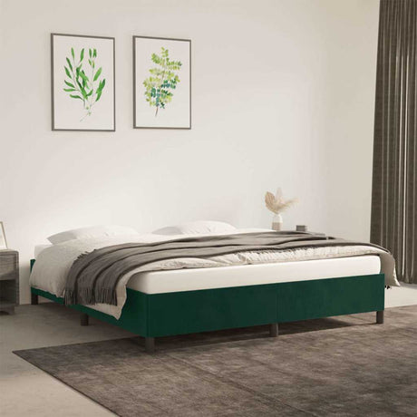 Vidaxl bedframe zonder matras 180x200 cm fluweel donkergroen