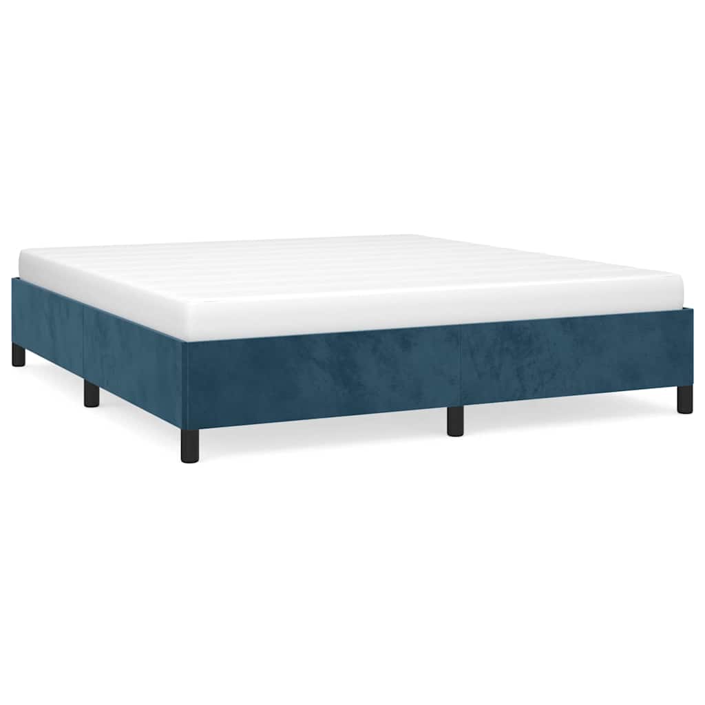 Vidaxl bedframe zonder matras 180x200 cm fluweel donkerblauw