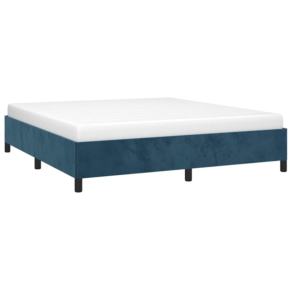 Vidaxl bedframe zonder matras 180x200 cm fluweel donkerblauw