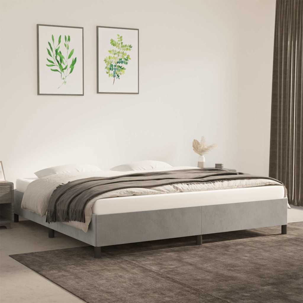 Vidaxl bedframe zonder matras 200x200 cm fluweel lichtgrijs