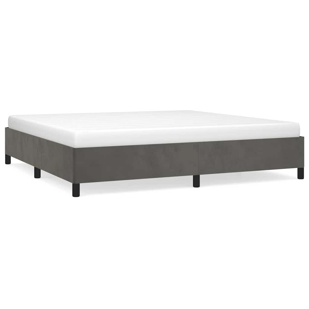 Vidaxl bedframe zonder matras 200x200 cm fluweel donkergrijs