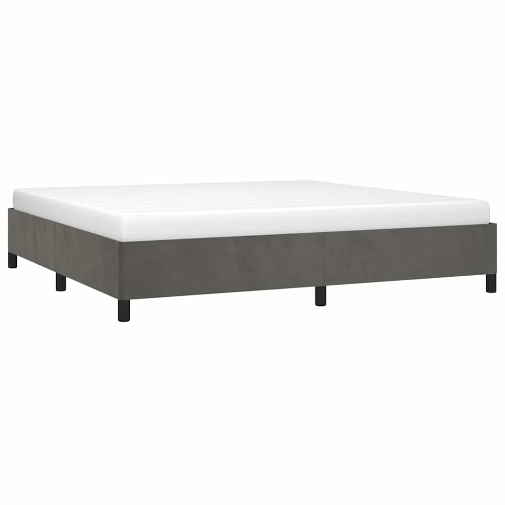 Vidaxl bedframe zonder matras 200x200 cm fluweel donkergrijs