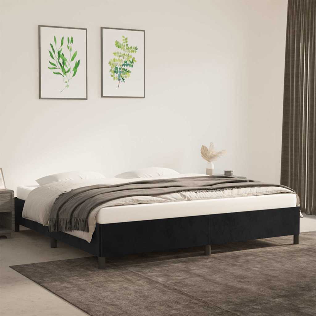 Vidaxl bedframe zonder matras 200x200 cm fluweel zwart