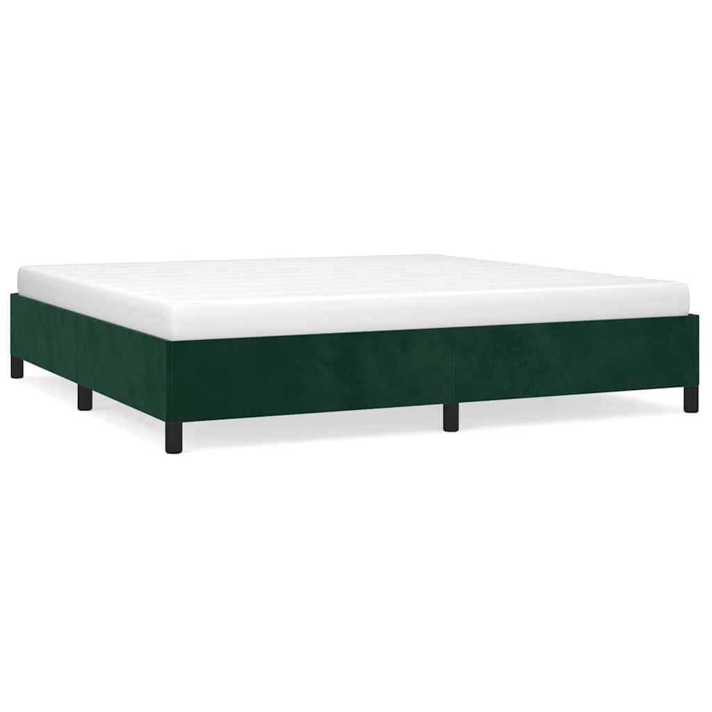 Vidaxl bedframe zonder matras 200x200 cm fluweel donkergroen