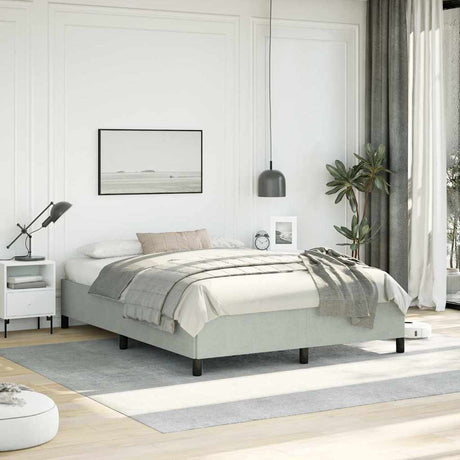 Vidaxl bedframe zonder matras lichtgrijs 152x203 cm queen fluweel