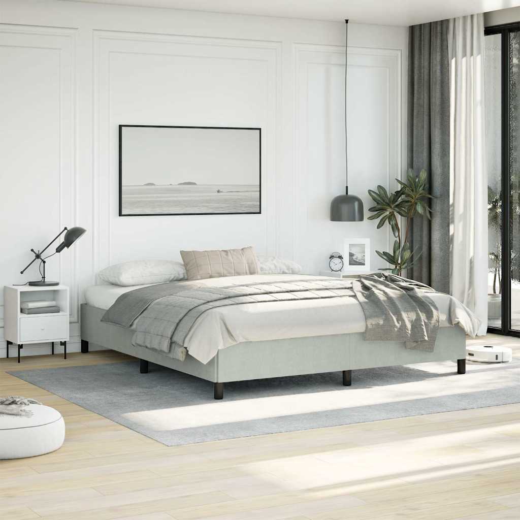 Vidaxl bedframe zonder matras lichtgrijs california king fluweel