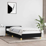 Vidaxl bedframe met hoofdeinde zonder matras 90x190 cm stof zwart