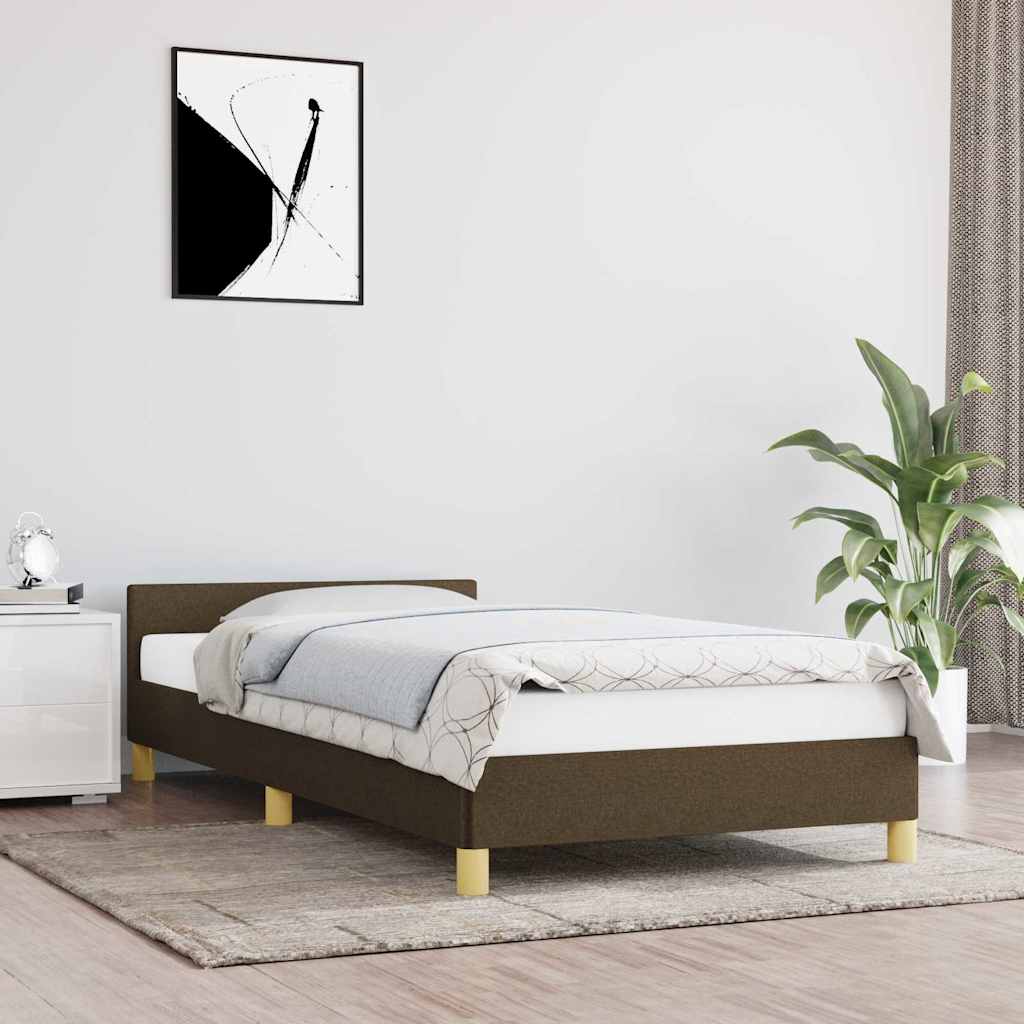 Vidaxl bedframe zonder matras 90x190 cm stof donkerbruin