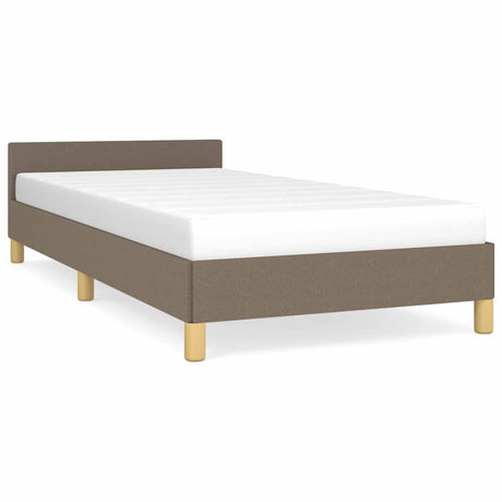 Vidaxl bedframe met hoofdeinde zonder matras 90x190 cm stof taupe