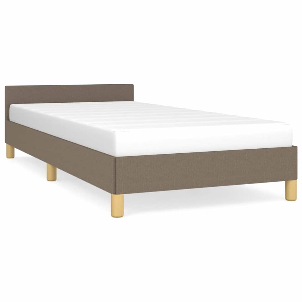 Vidaxl bedframe met hoofdeinde zonder matras 90x200 cm stof taupe