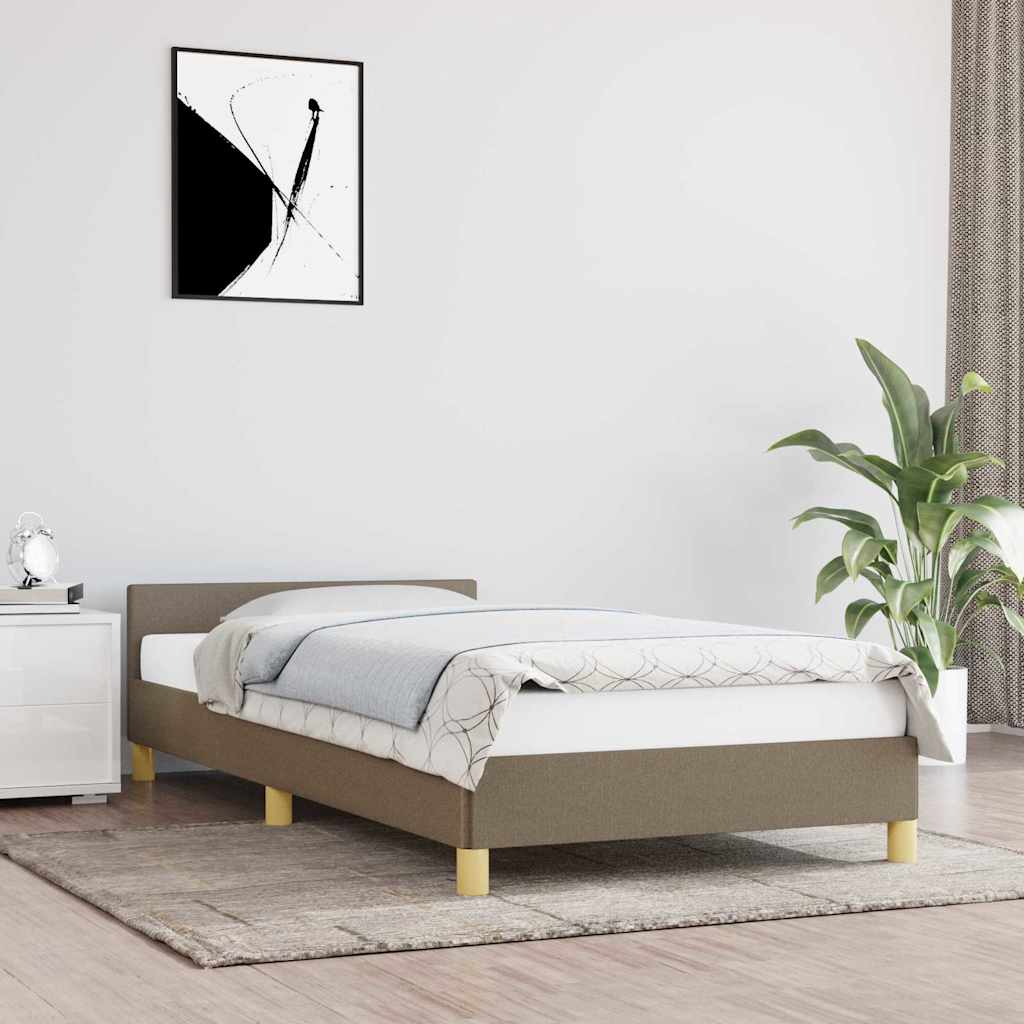 Vidaxl bedframe met hoofdeinde zonder matras 90x200 cm stof taupe